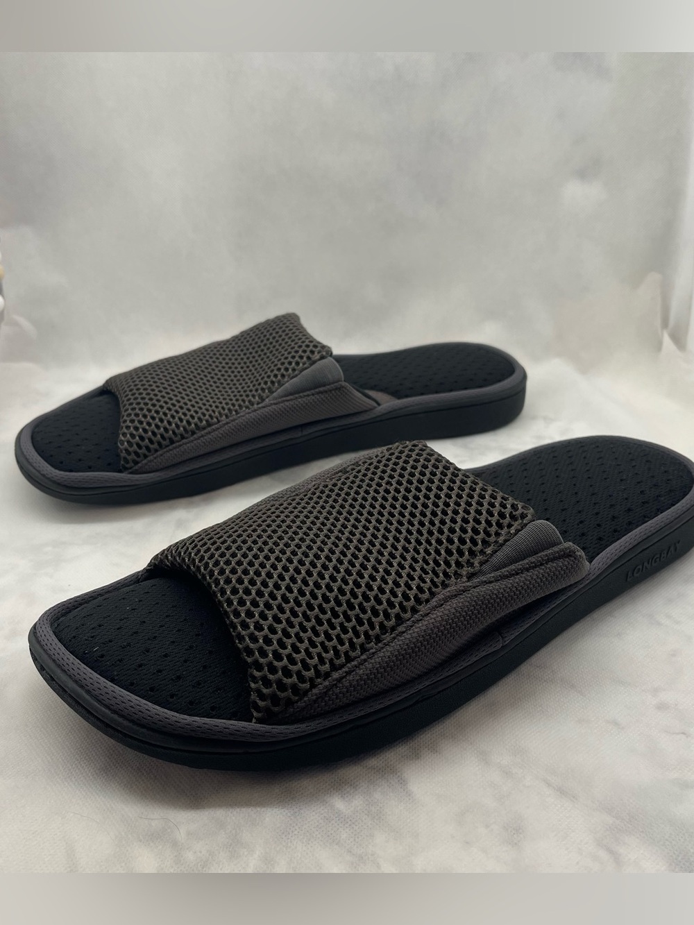 LongBay Men's Mesh Slide Sandals - Dark Gray Size 13-14